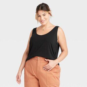 Women's Plus Size Tank Top - A New Day Black 4X